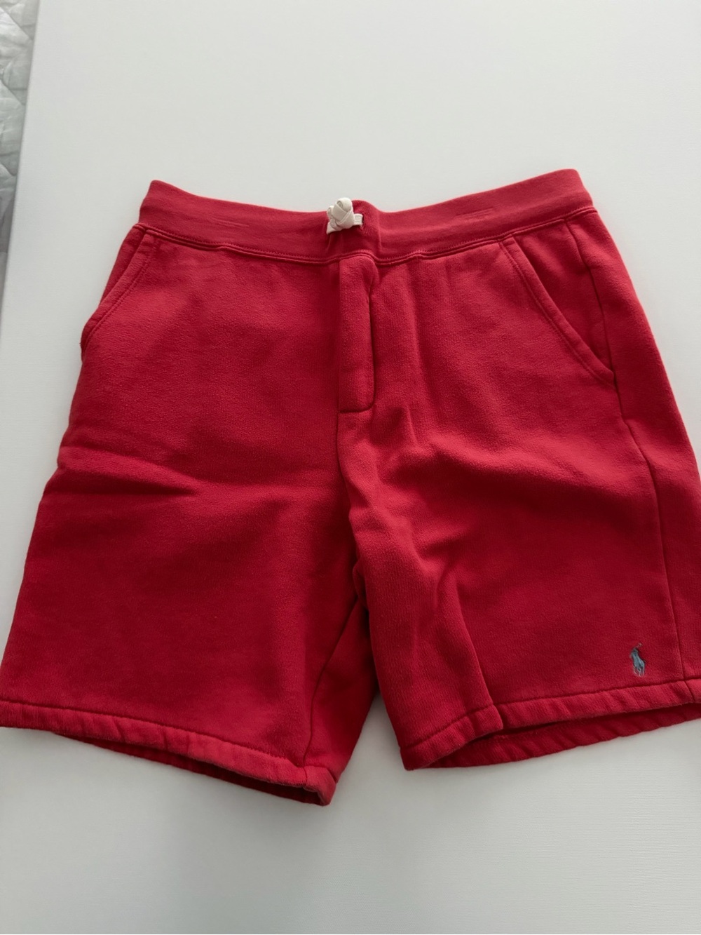 Boys Polo by Ralph Lauren Red Cotton Fleece Athletic Shorts